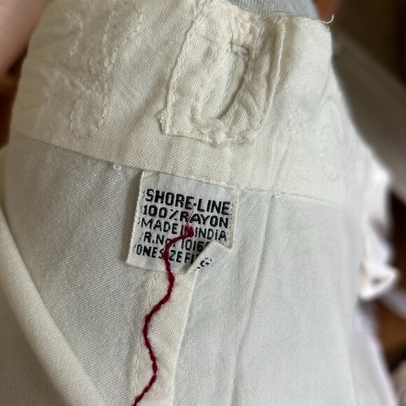 Shoreline White Embroidered Cotton Tank Top & Skirt Set With Fringe Details - Picture 12 of 13